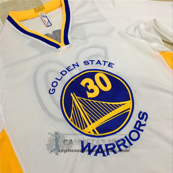 Camiseta Autentico Manga Corta Warriors Curry Blanco